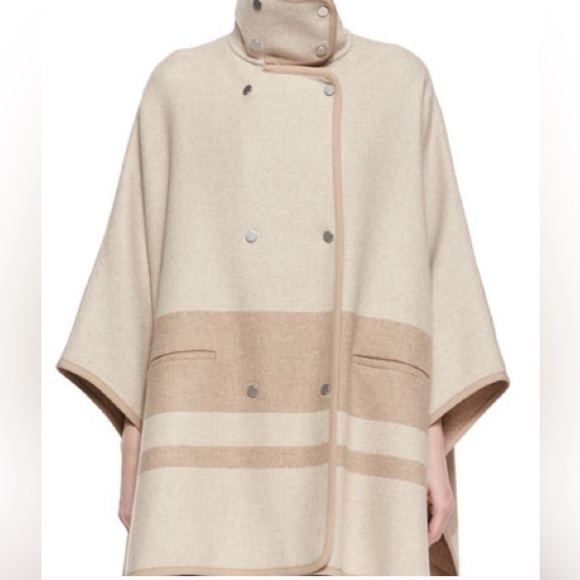 Vince Wool Plaid Cape - Picture 1 of 7